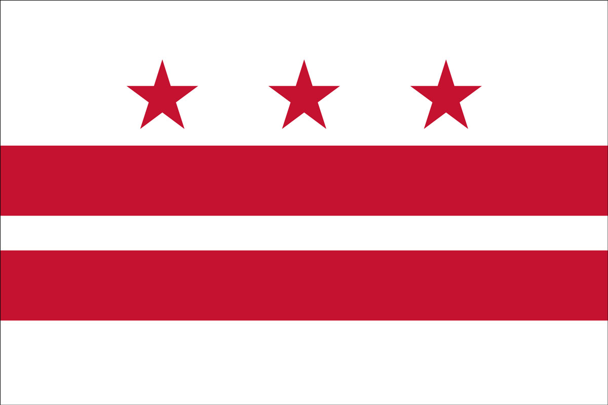 12x18" Nylon flag of Washington, DC